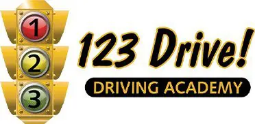 A logo for 1 2 3 driving academy